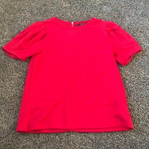 Red, broad shoulder top